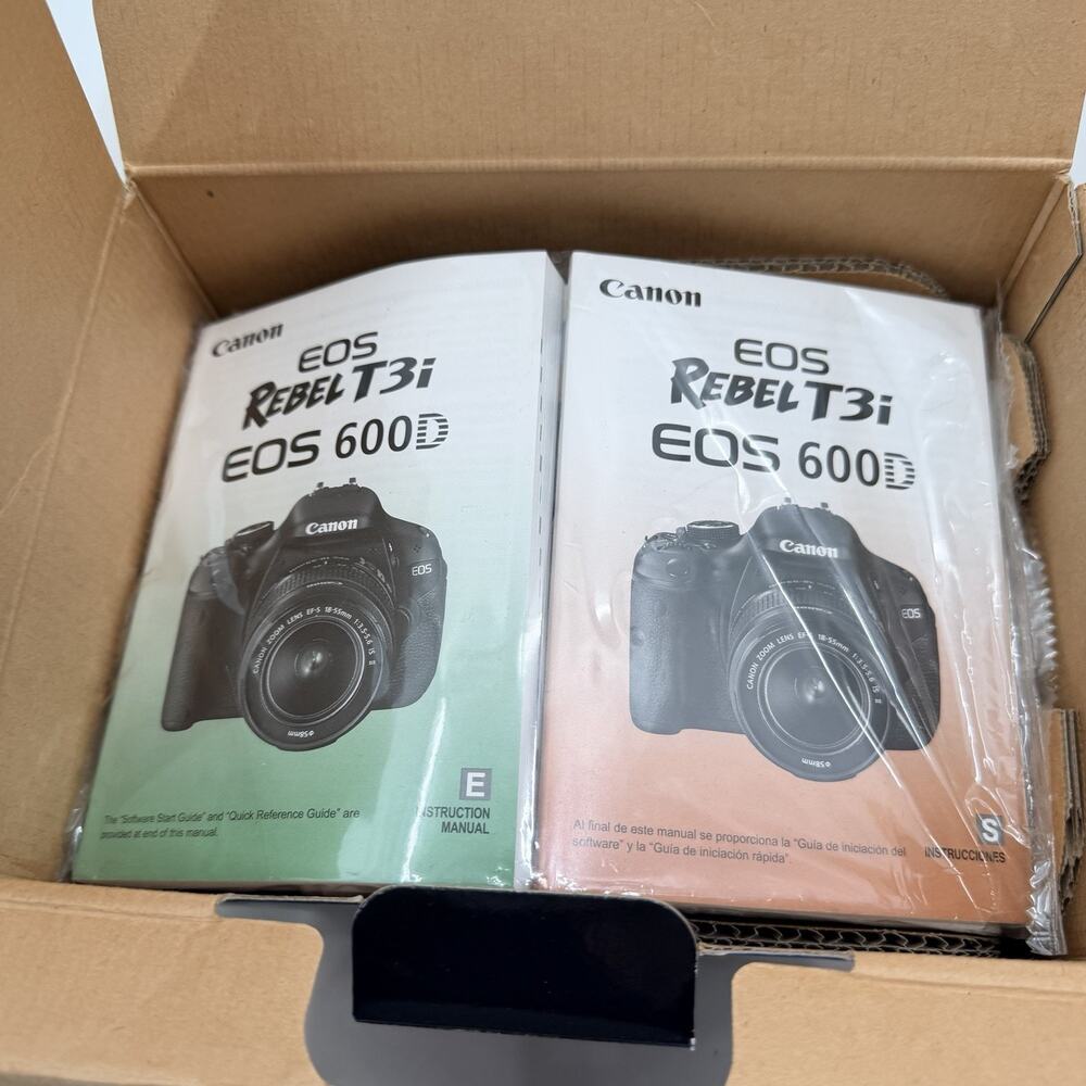 Canon EOS Rebel T3i EMPTY BOX with Replacement Manuals Cords Discs - Picture 6 of 8